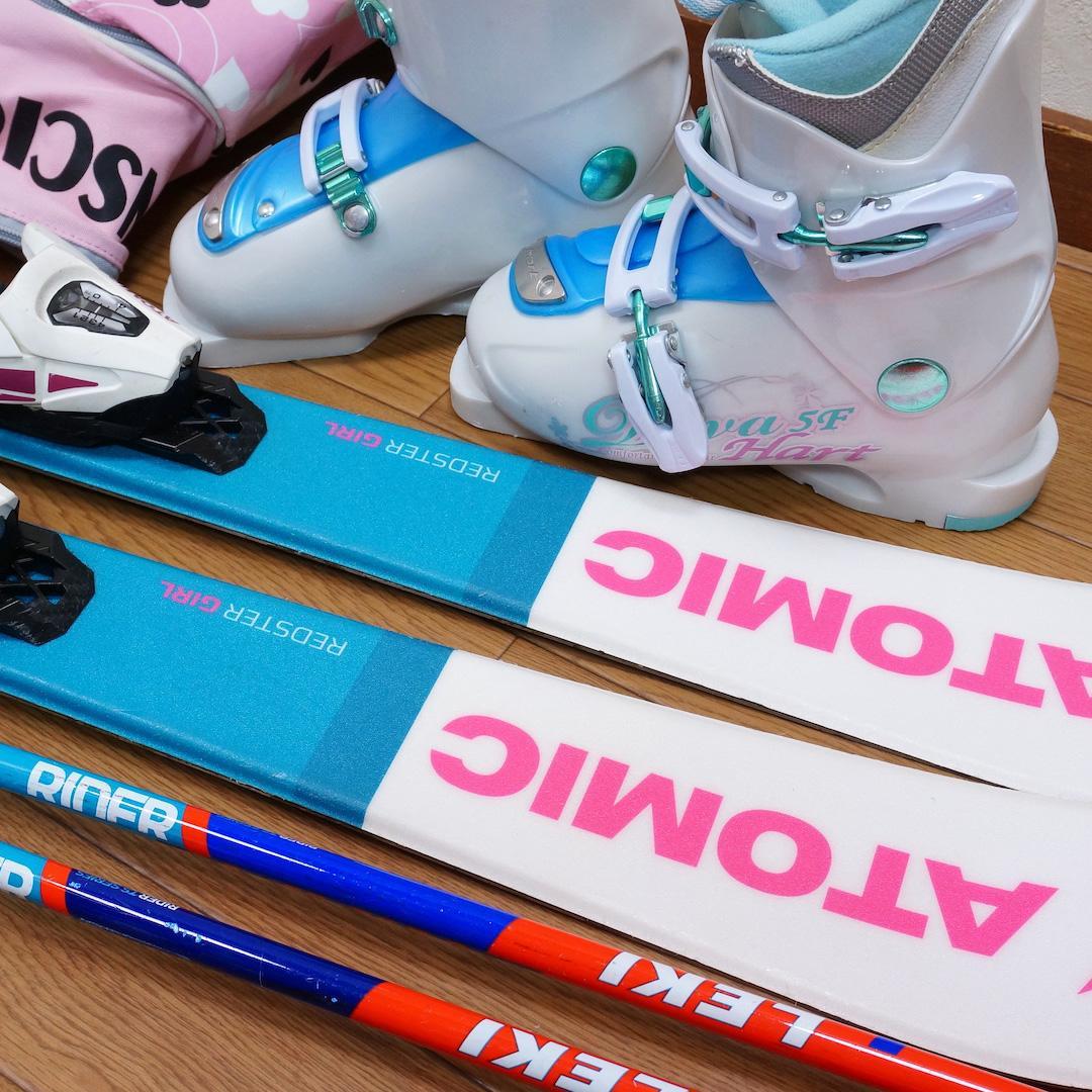 メンテ済 110cm 靴20cm ATOMIC スキーセット おまけ