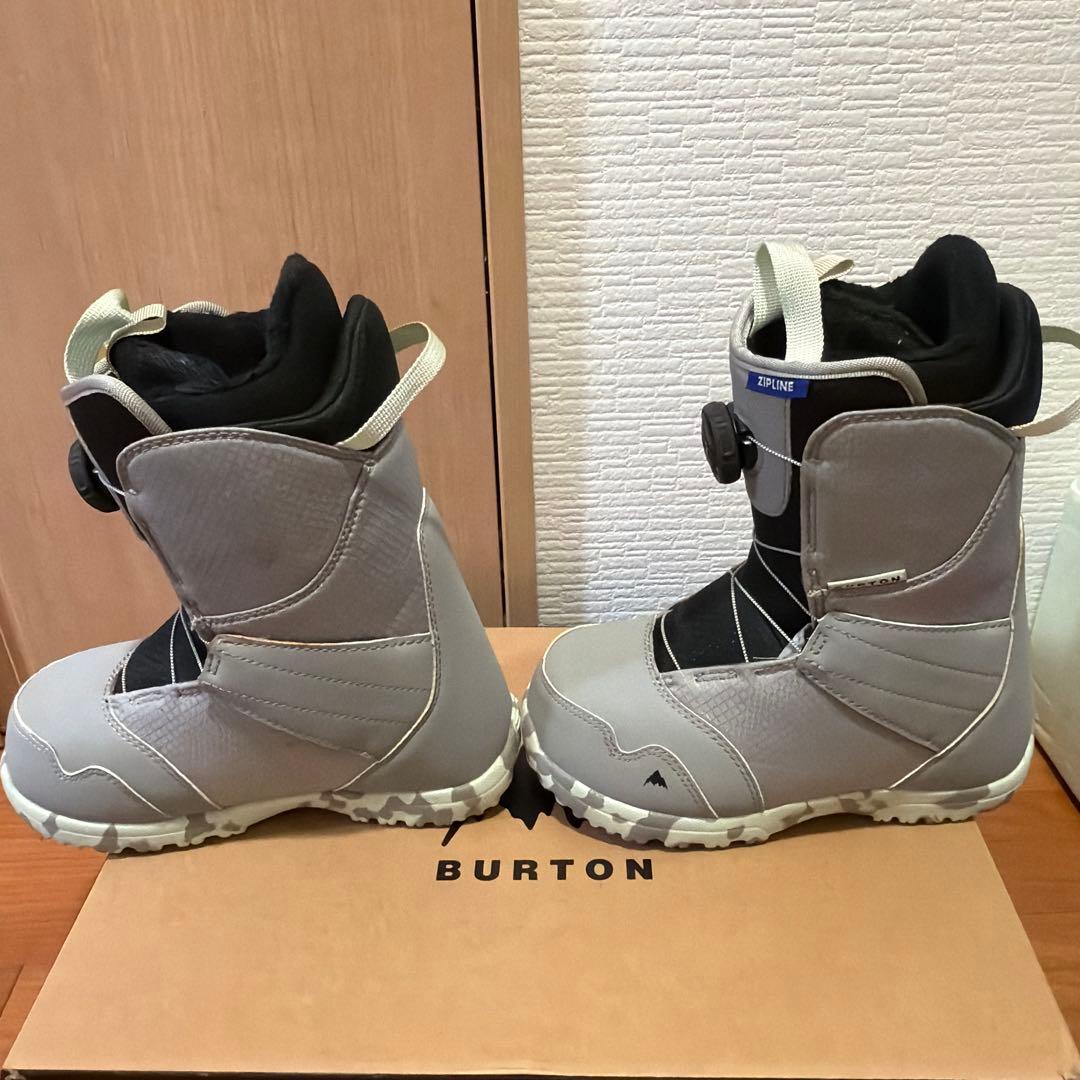 BURTON Zipline （22cm）子ども用スノーボードブーツ グレー