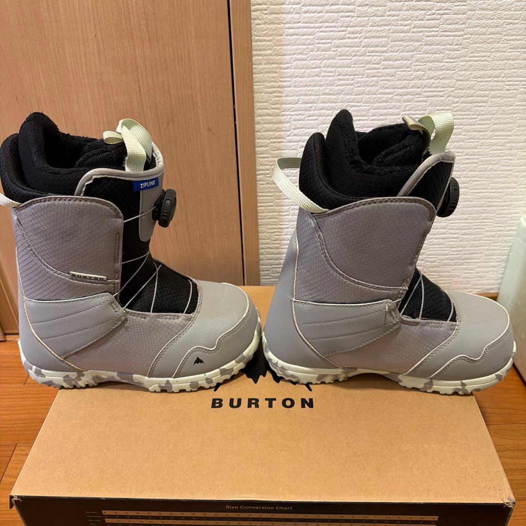 BURTON Zipline （22cm）子ども用スノーボードブーツ グレー