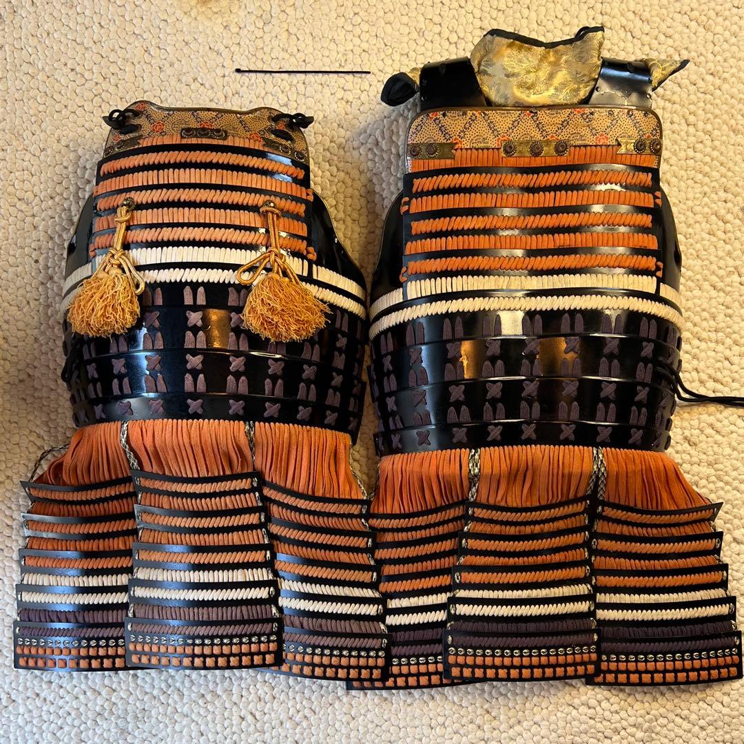 【豆太郎】　丸武工房製【現代甲冑•等身大】当世素掛紺白茶糸威具足