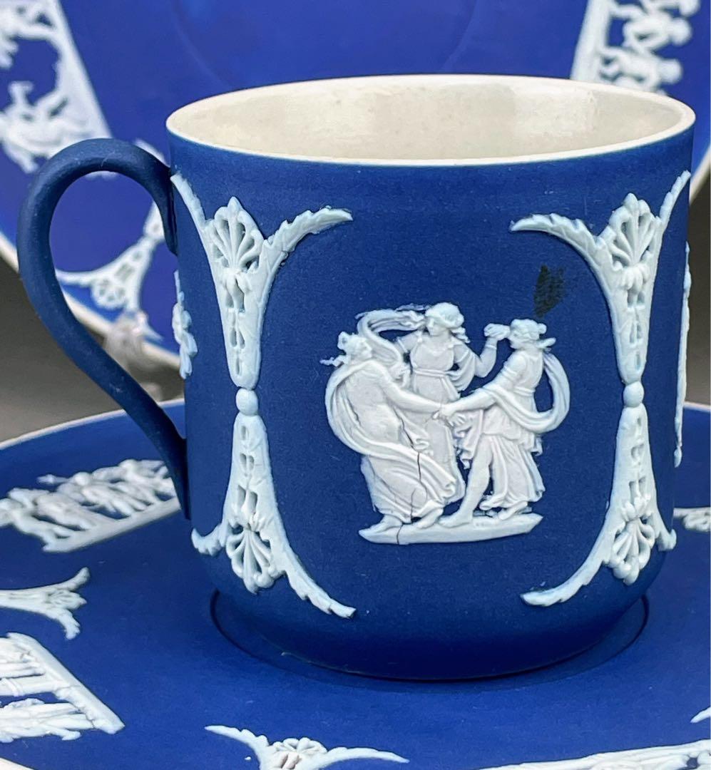 【希少】アンティーク オールドウェッジウッド ジャスパーウェア カップ ソーサー