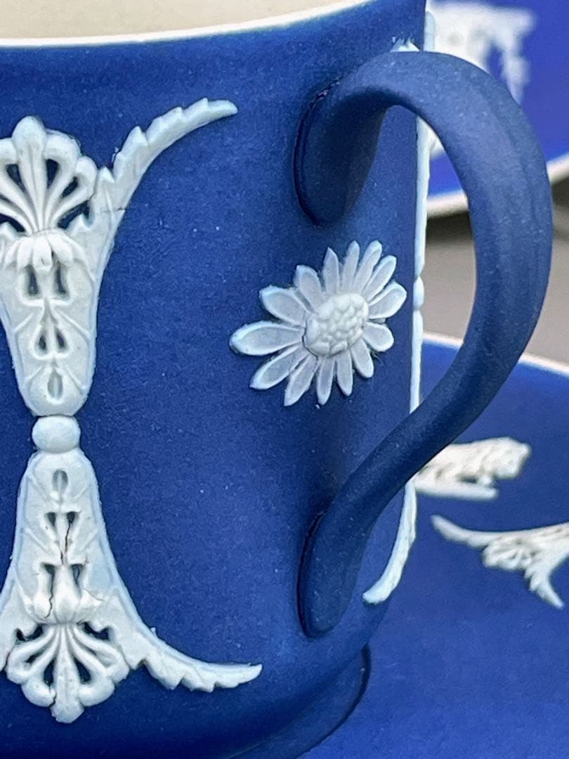 【希少】アンティーク オールドウェッジウッド ジャスパーウェア カップ ソーサー