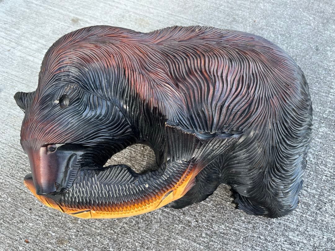 木彫り熊　工芸品　置物　アンティーク　彫刻