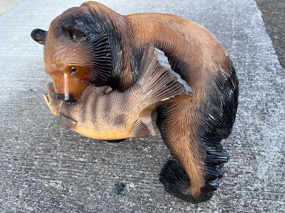 木彫り熊　工芸品　置物　アンティーク　彫刻