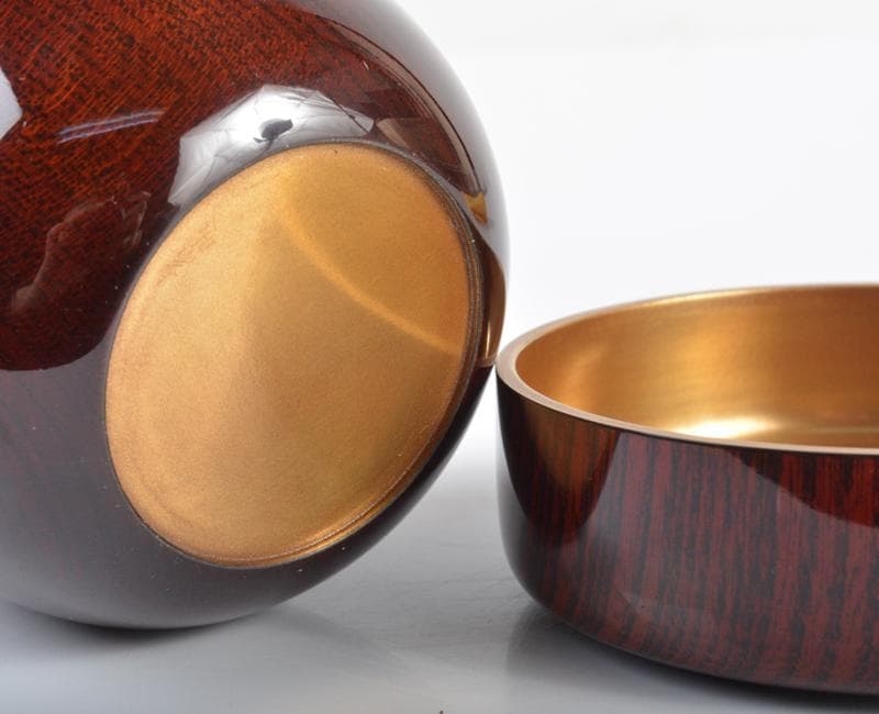 茶道具　前端雅峯作　内金溜　木目大棗　前大徳吉口桂堂極め箱　D　R4264