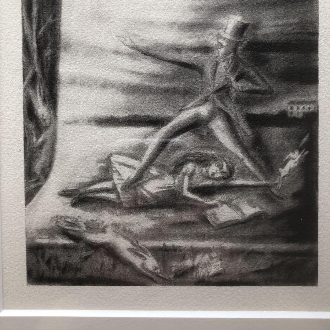 金子國義 版画  額装 不思議の国のアリス　白ウサギ