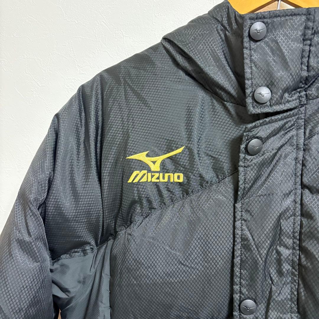 ★美品★ MIZUNO ミズノ ダウンコート ベンチコート ブラック 刺繍 L