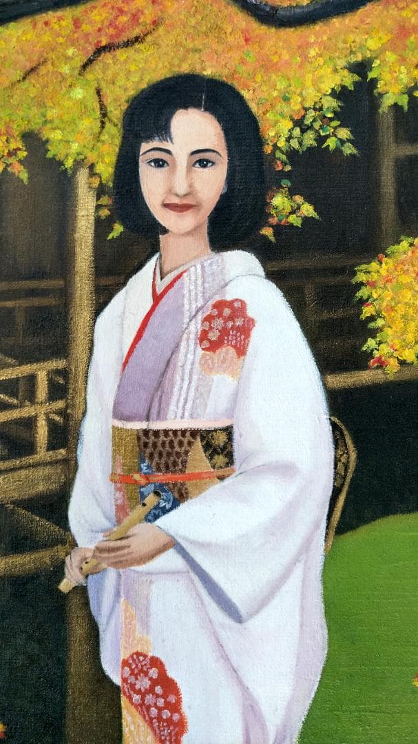 「古都の秋」Ｆ12 油彩画 油絵 風景画 絵画