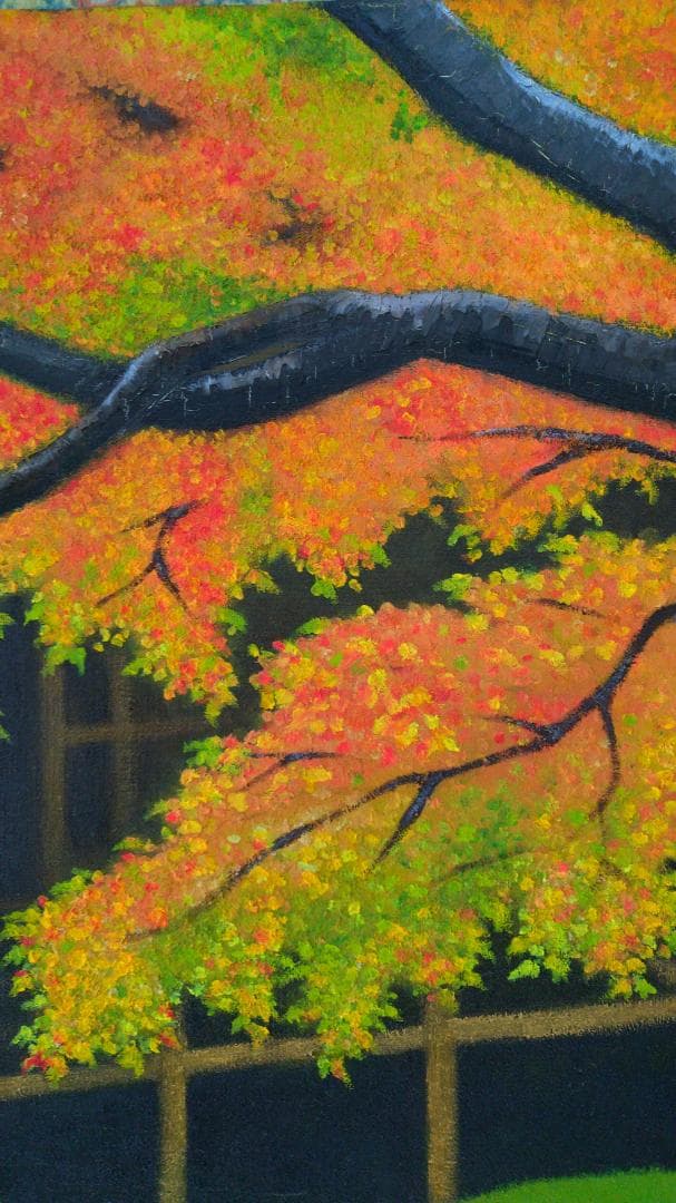 「古都の秋」Ｆ12 油彩画 油絵 風景画 絵画