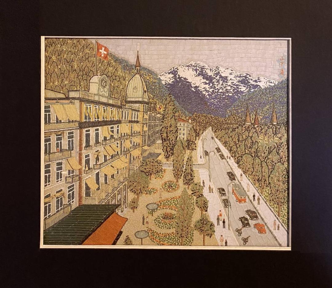 山下清、【スイスの町】、希少な額装用画集より、新品額装付、状態良好