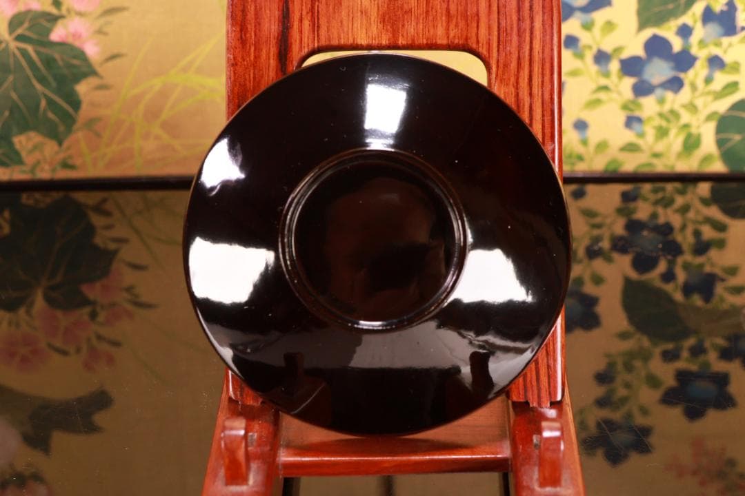 BJ022　時代輪島　雲上富士図金蒔絵　吸物椀　二客　木製　茶道具　懐石　菓子