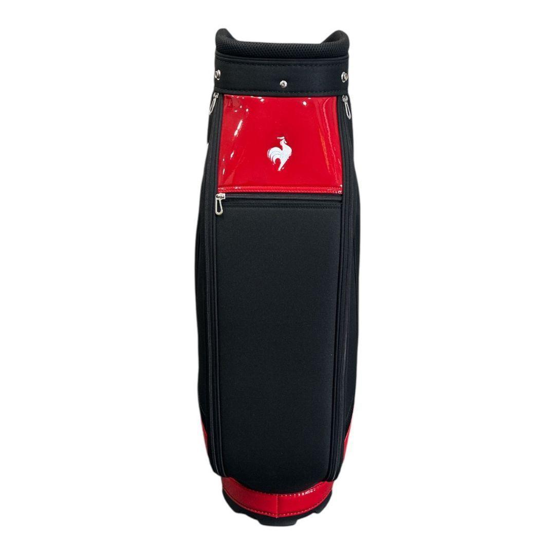 【新品】le coq sportif GOLF ゴルフバッグ 9.0型　黒×赤