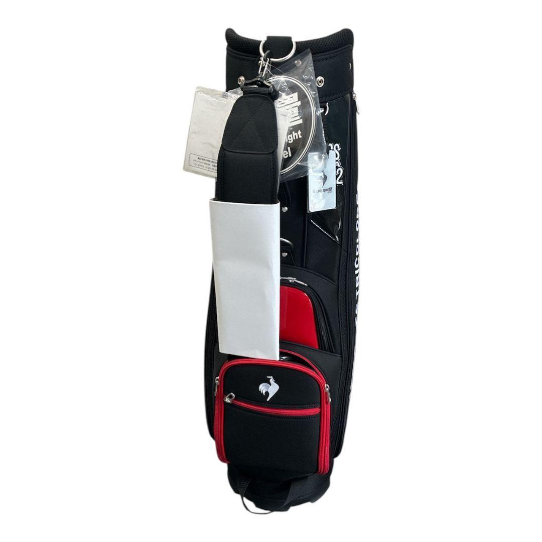 【新品】le coq sportif GOLF ゴルフバッグ 9.0型　黒×赤