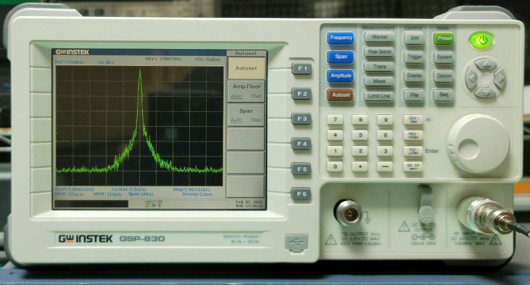 GWINSTEK GSP-830 スペクトラムアナライザーTG Ref OP 付