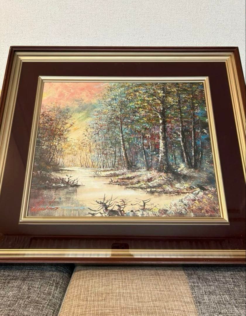 絵画　『武蔵野』　岩田文夫　作　美術　芸術　油絵