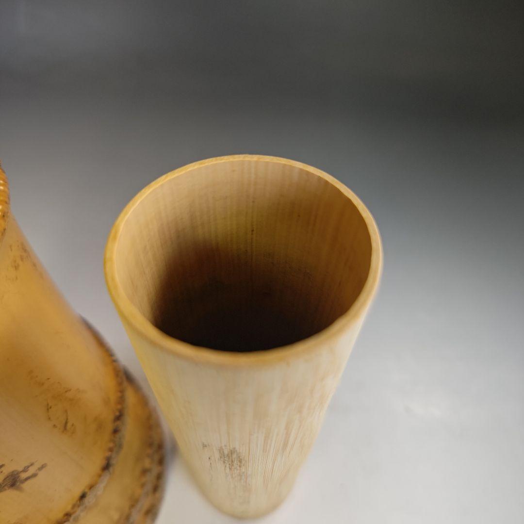 イ848 花入『竹林作』『一重切　竹花入　花器　共箱』茶道具　花瓶