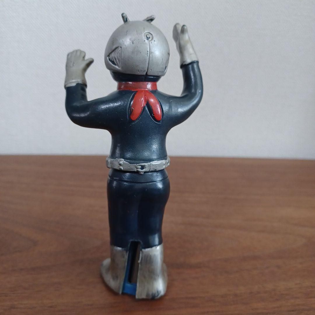 当時物　無版権　「仮面ライダー」鉛筆削り付きの希少ソフビフィギュア