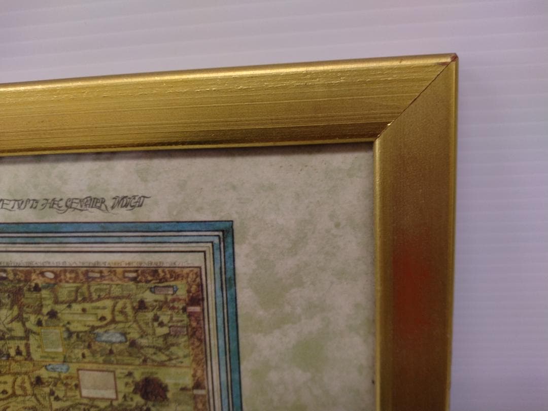 古地図 絵画 金縁 イタリア製 インテリア
