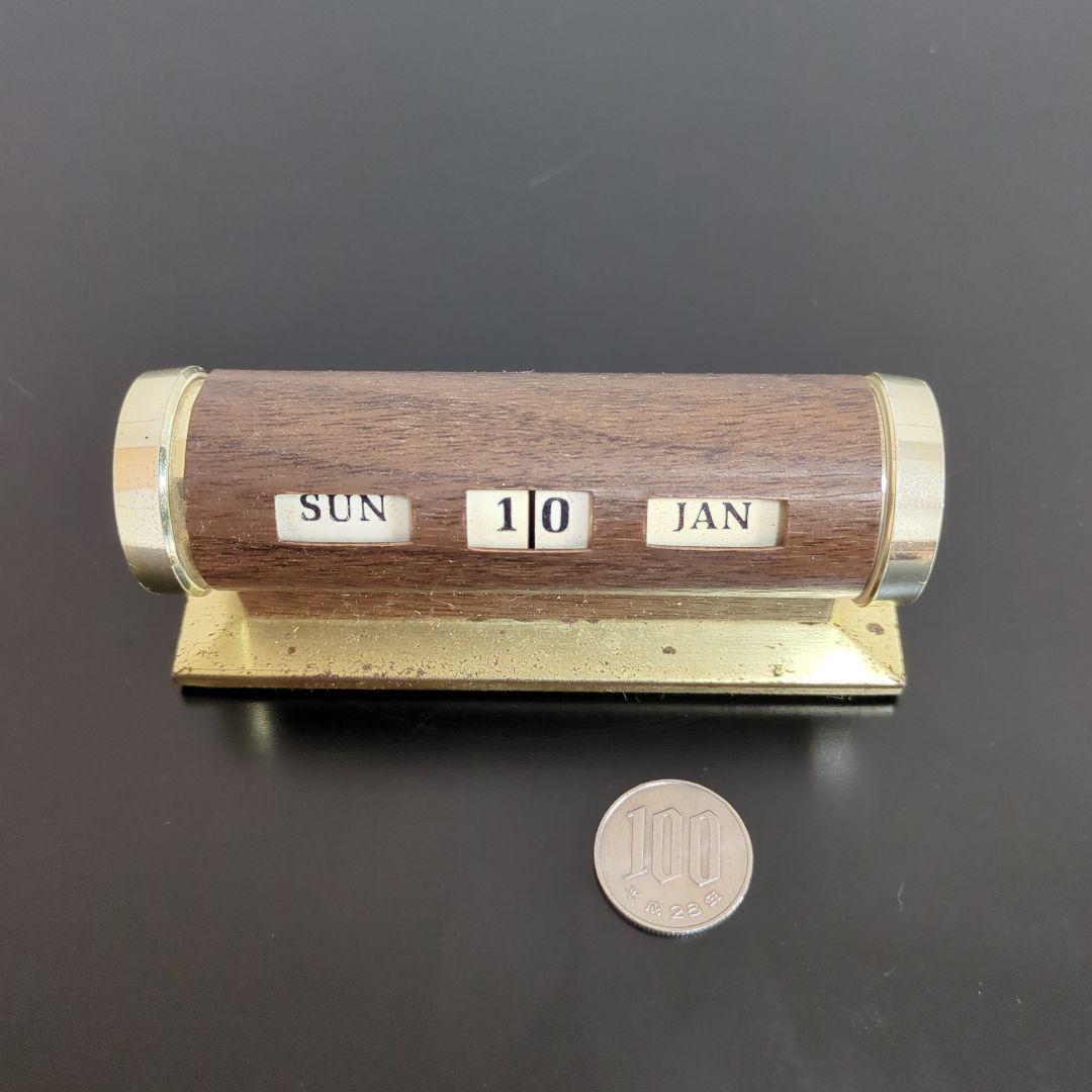 パークシャーマン 卓上デスクカレンダー ヴィンテージ 木目調 レトロ