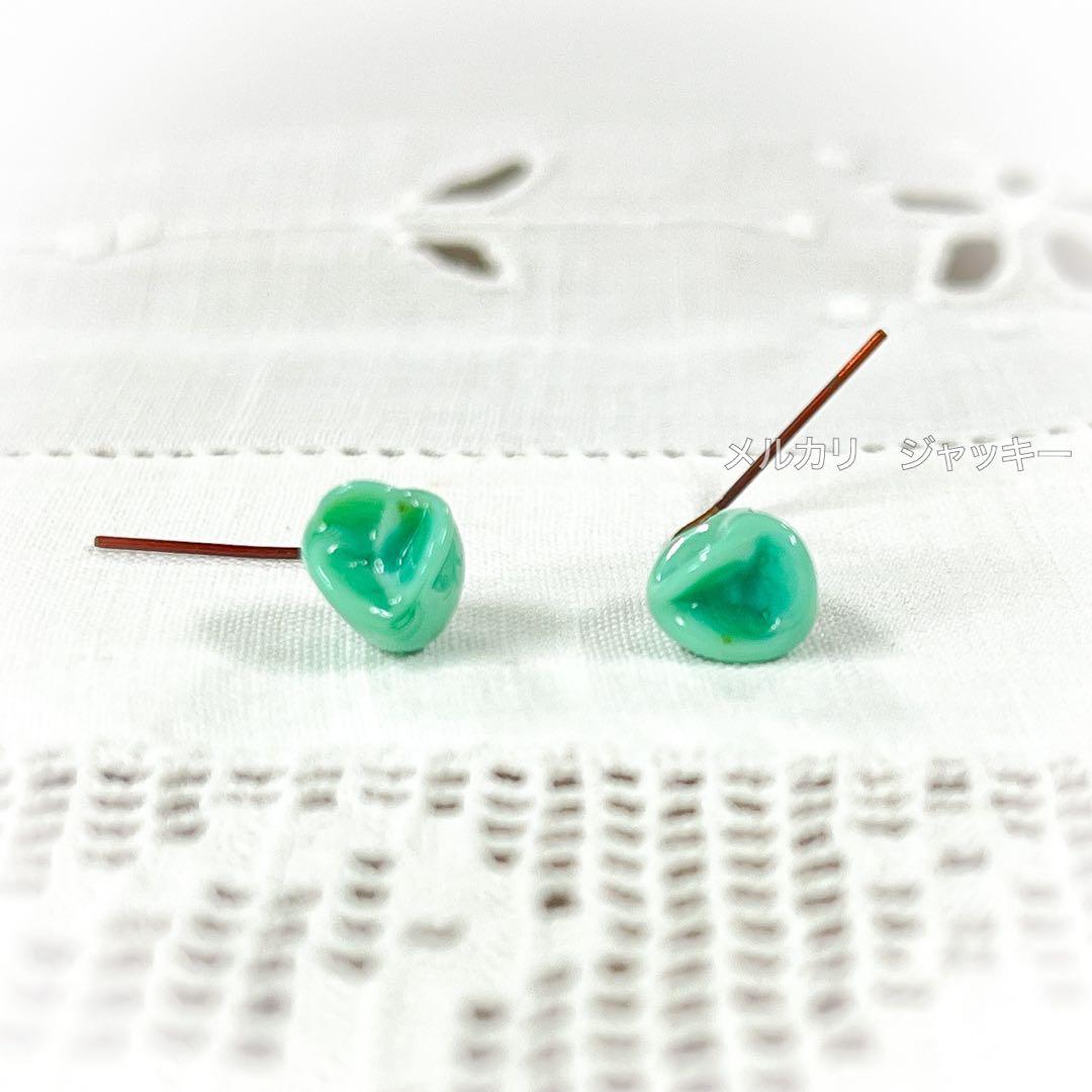 アンティーク★ムラーノガラス・ターコイズ鈴蘭★ドールピアス イヤリング★フランス