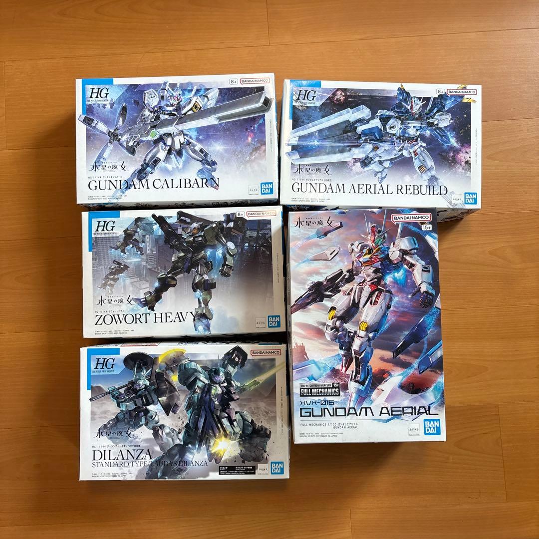 プラモデル　1/100 ガンダムエアリアル その他含め5個セット