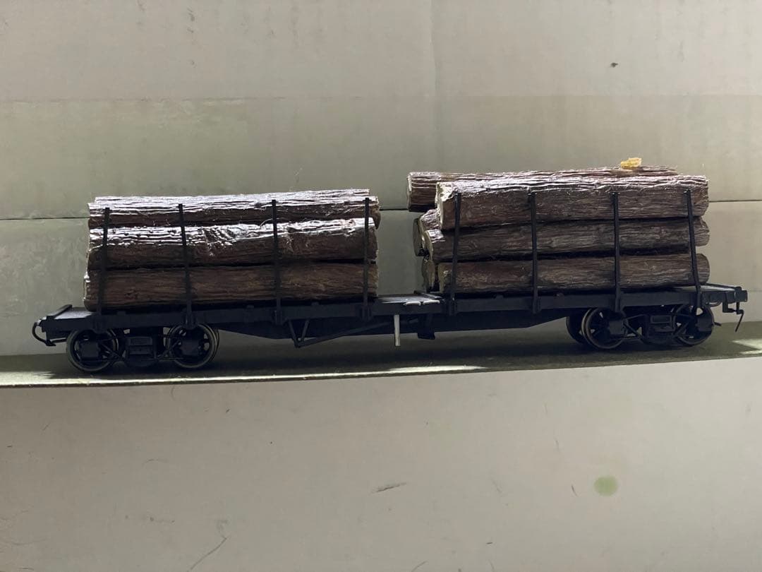 1/87 12mm モデルワーゲン長物貨車チキ3000 完成品　材木搭載