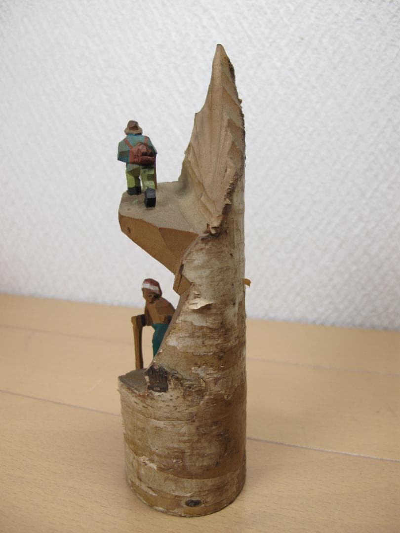 農民美術　登山人形　木っ端人形　こっぱ人形　民芸　こけし　二人登山 ヴィンテージ