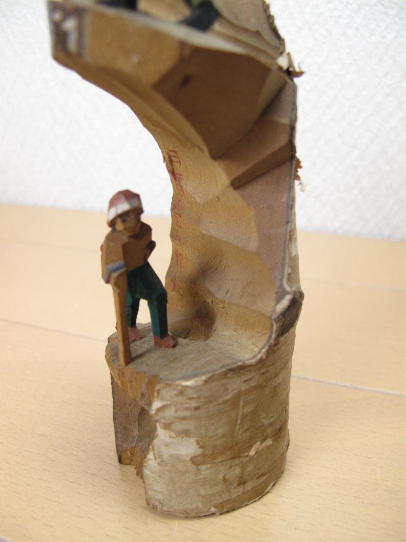 農民美術　登山人形　木っ端人形　こっぱ人形　民芸　こけし　二人登山 ヴィンテージ