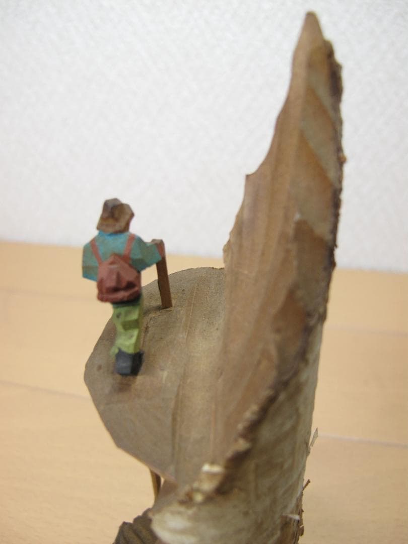 農民美術　登山人形　木っ端人形　こっぱ人形　民芸　こけし　二人登山 ヴィンテージ