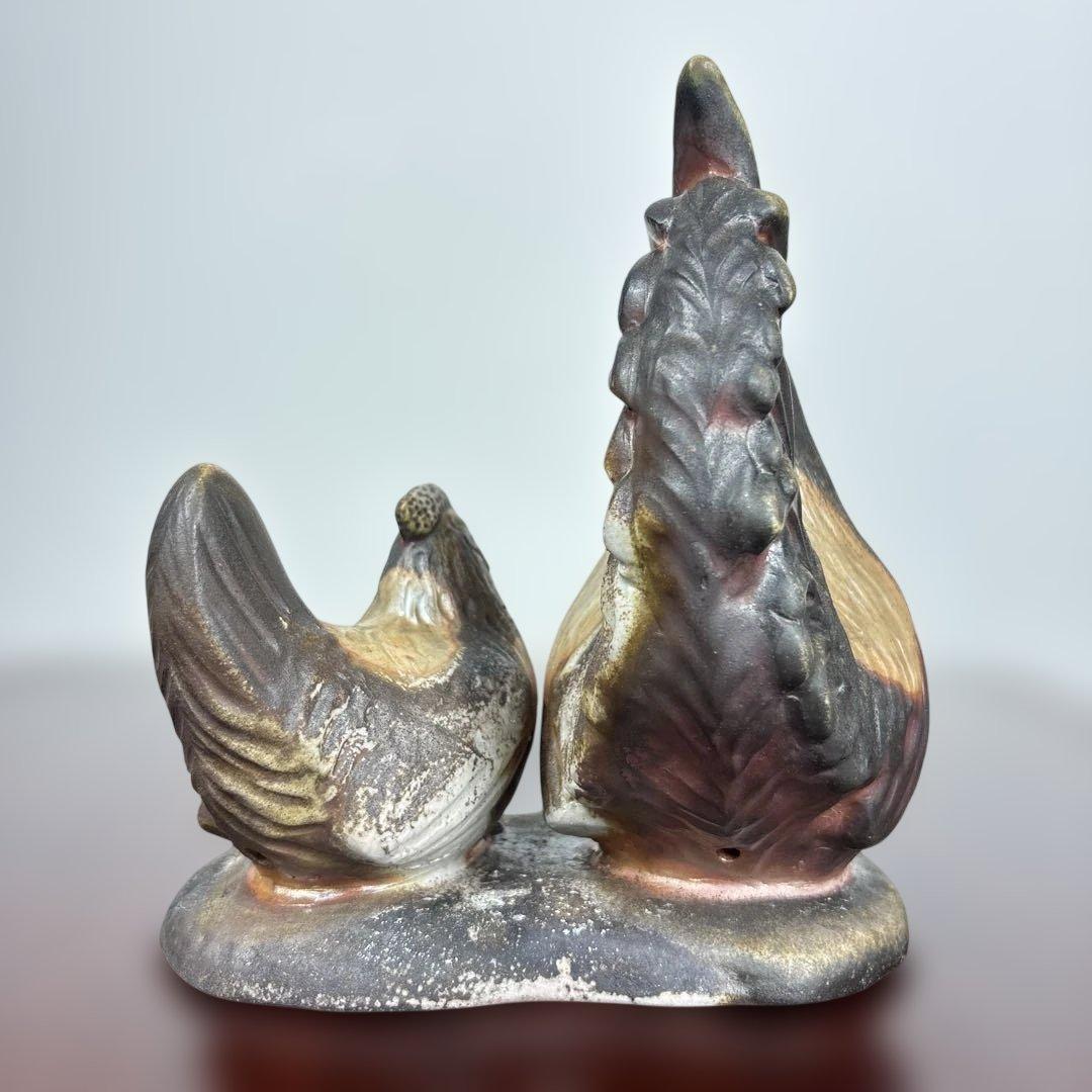 備前焼　干支　酉　縁起物　置物　供箱