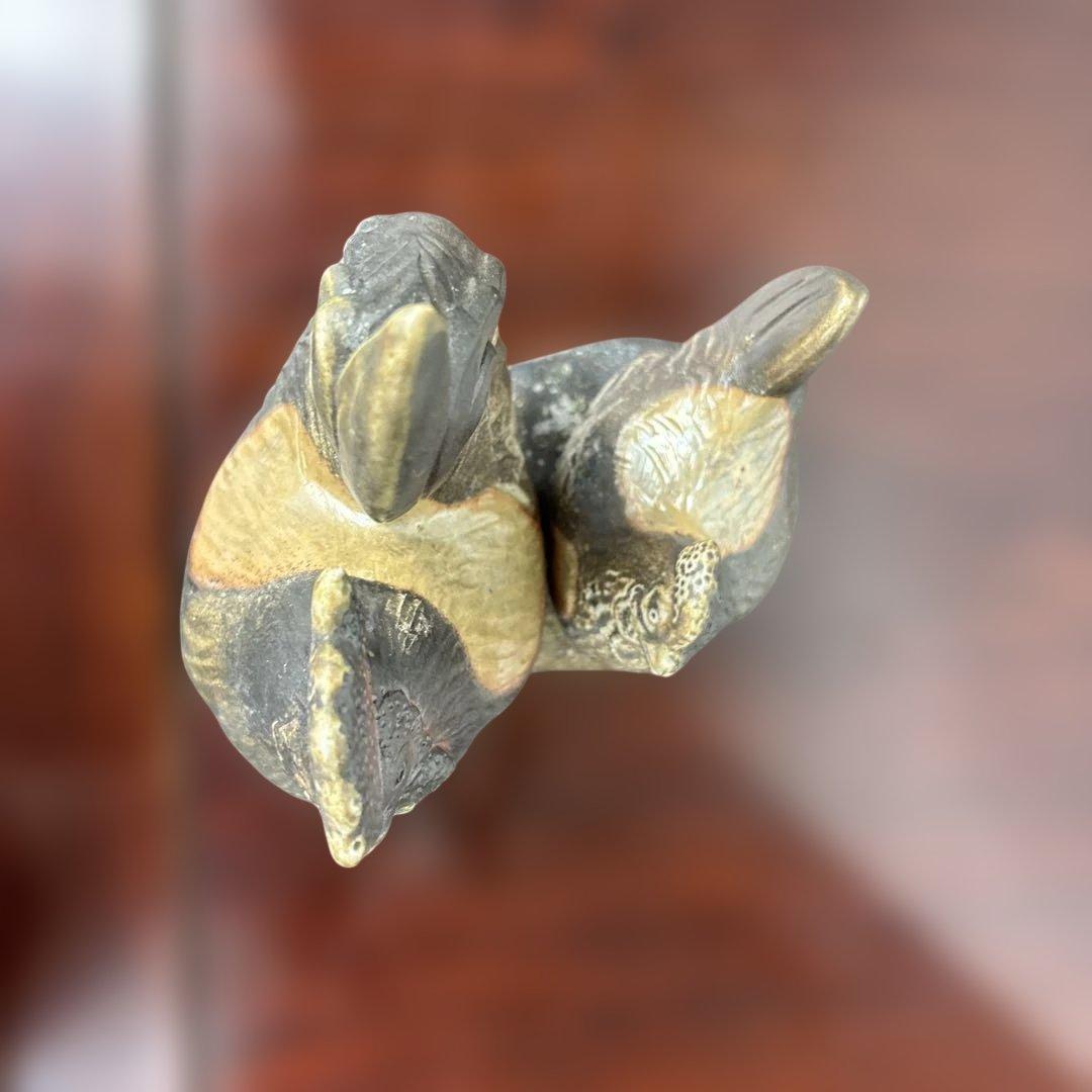 備前焼　干支　酉　縁起物　置物　供箱