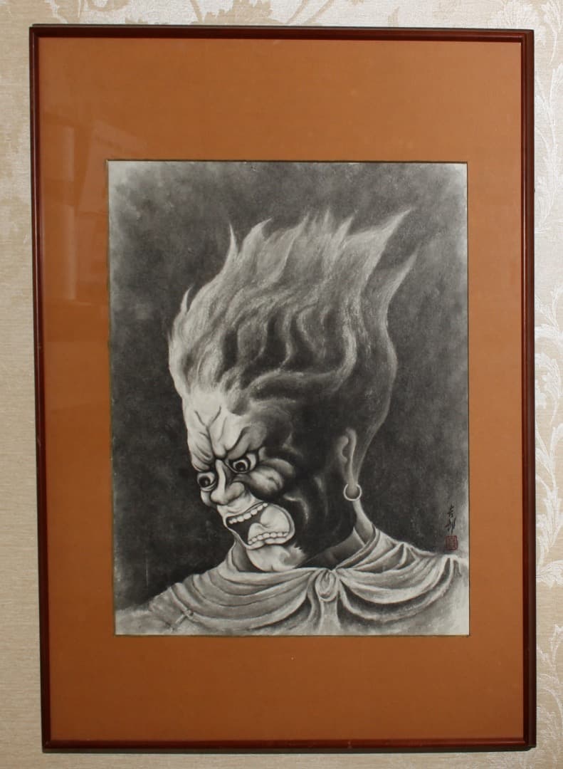 絵画　杉本吉郎 “神将”（平成17年）サイズ：約 62 X 46cm（額装）