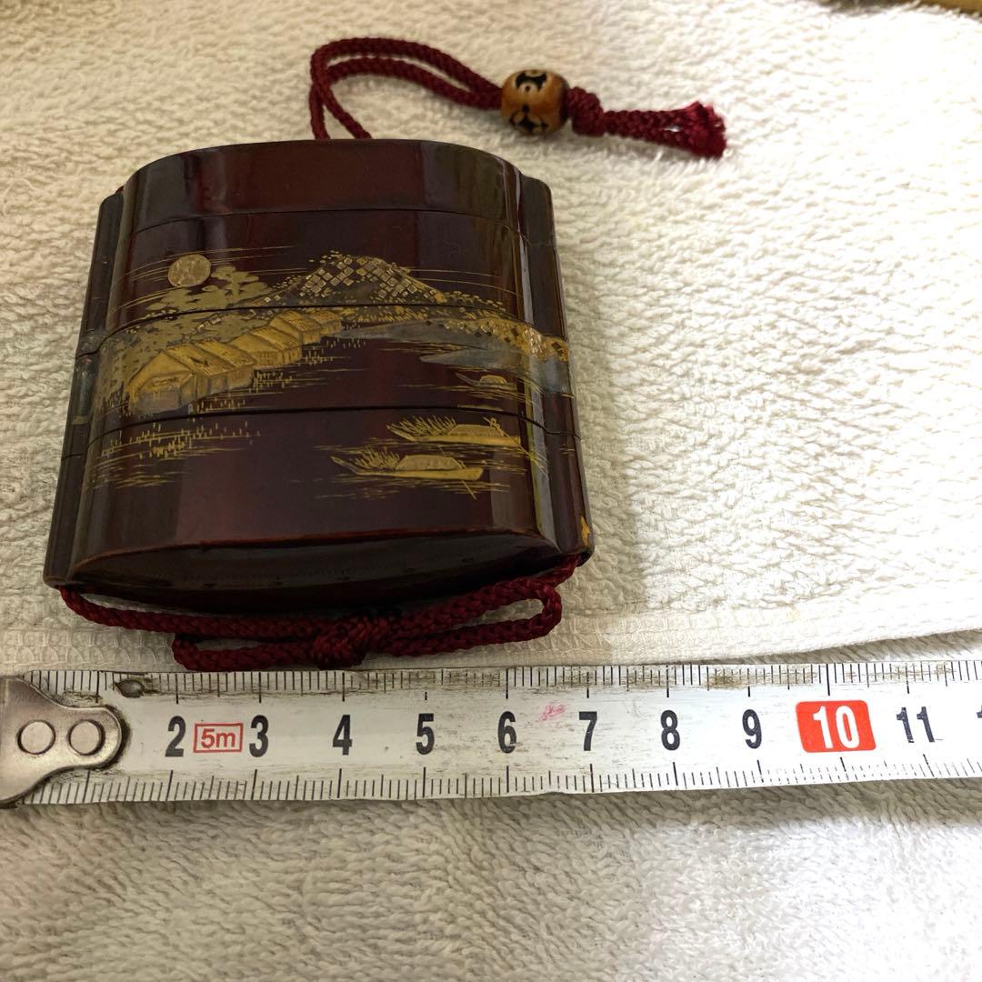 A-1 印籠　金蒔絵　木箱付き　アンティーク　装飾品　美術品　工芸品　漆芸　漆器