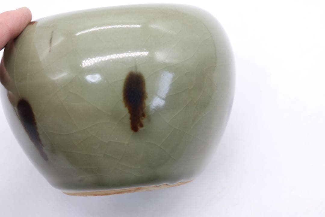 中国　龍泉窯　筆洗　飛青　青磁　送料込み250520