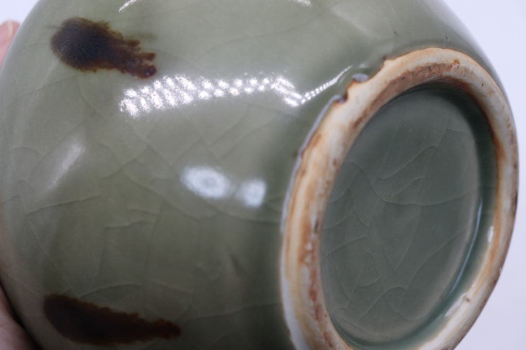 中国　龍泉窯　筆洗　飛青　青磁　送料込み250520