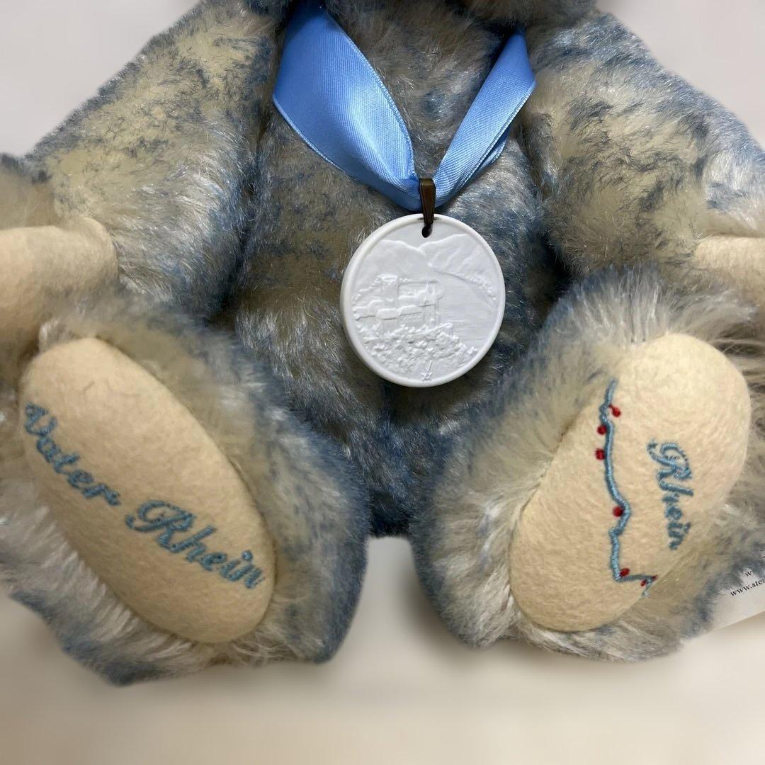 シュタイフ 箱入り ブルー 刺繍 新品未使用 テディベア 限定 白タグ 値下げ