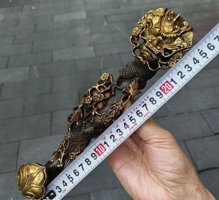 銅 細工 龍如意 開運 風水 招財 置物 工芸品