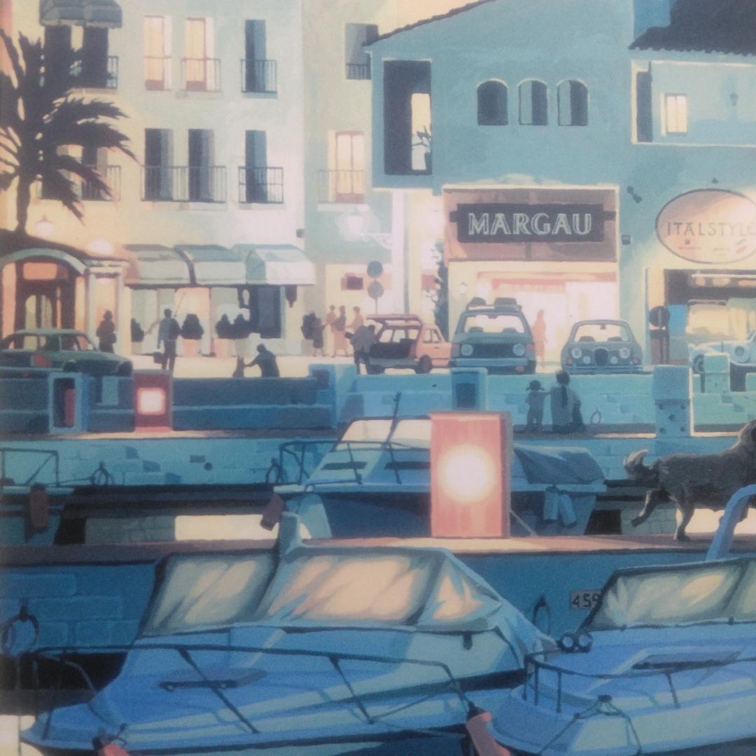 笹倉鉄平　プエルトバヌス　中古　大判額装アートポスター