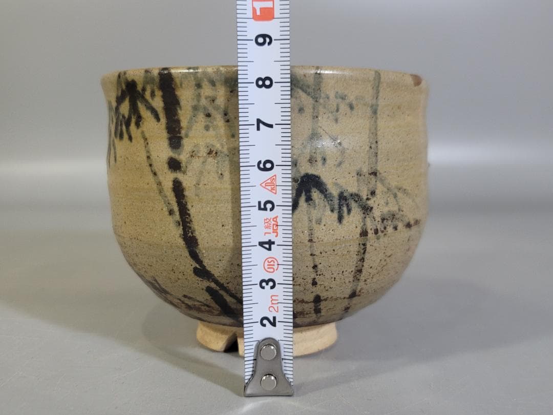 DT181 茶道具 虫明 むしあけ 竹絵 茶碗 宗完 書付 古美術
