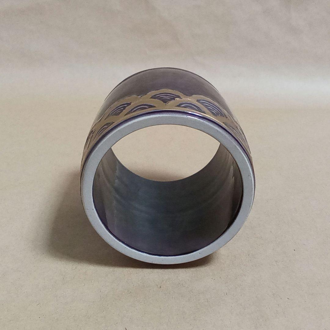 紫交趾　建水　蓋置　青海波文