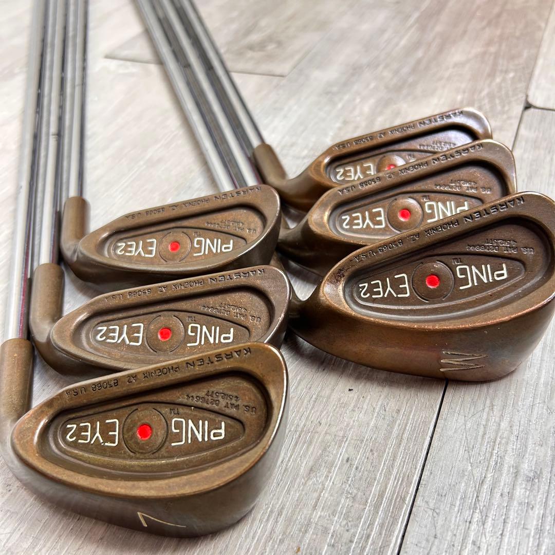 【メンズ右】ピン EYE2 アイアンセット 5-9W R ベリリウムカッパー　赤