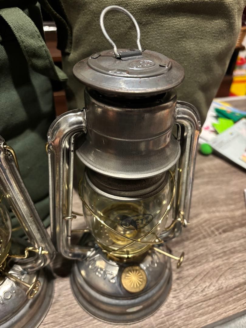 デイツ78 オイルランタン　真鍮タンクキャップ　ケース付　ハリケーンランタン