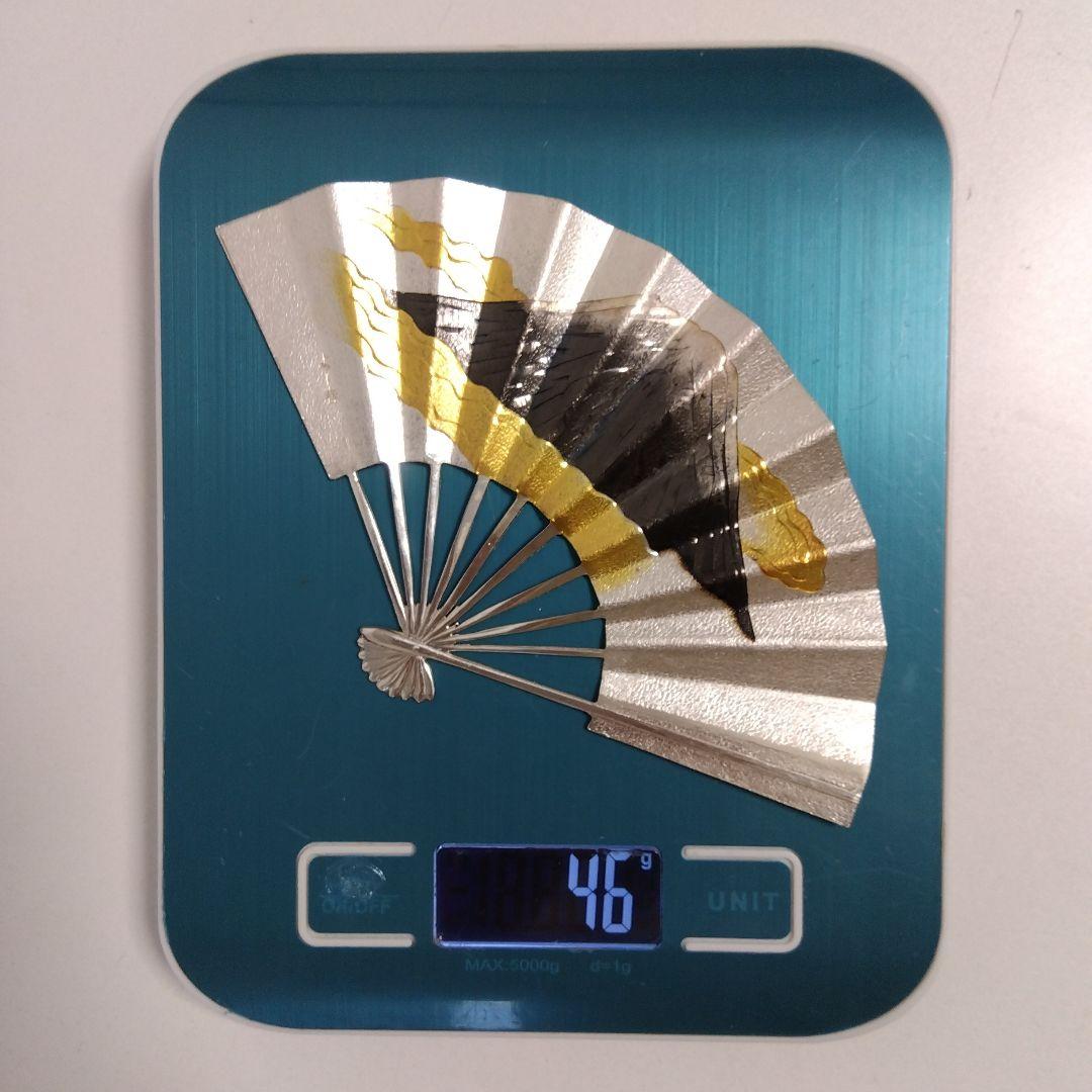 純銀 扇 扇子 銀細工 工芸 民芸 置物 縁起 富士 松