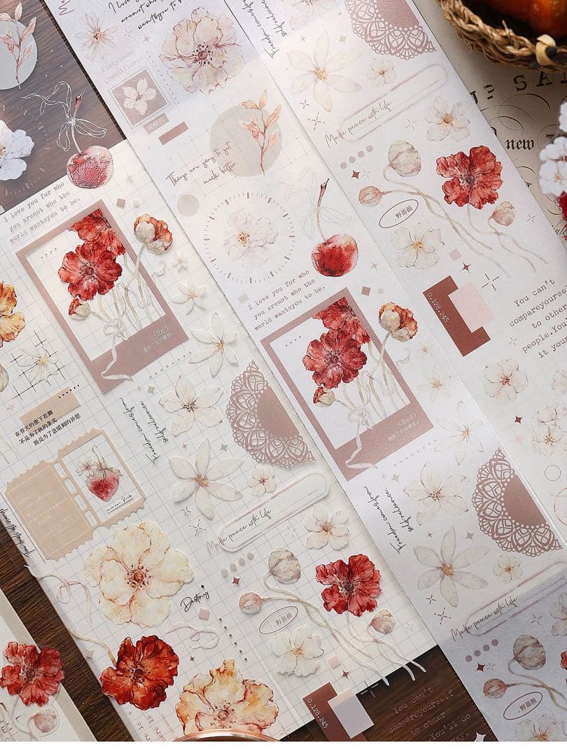 小白家文創《雾棕》海外マスキングテープ　マステ 【2034】