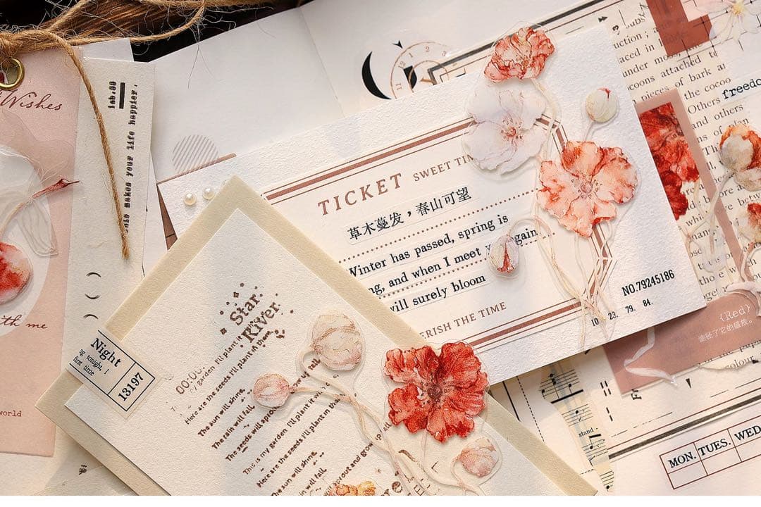 小白家文創《雾棕》海外マスキングテープ　マステ 【2034】