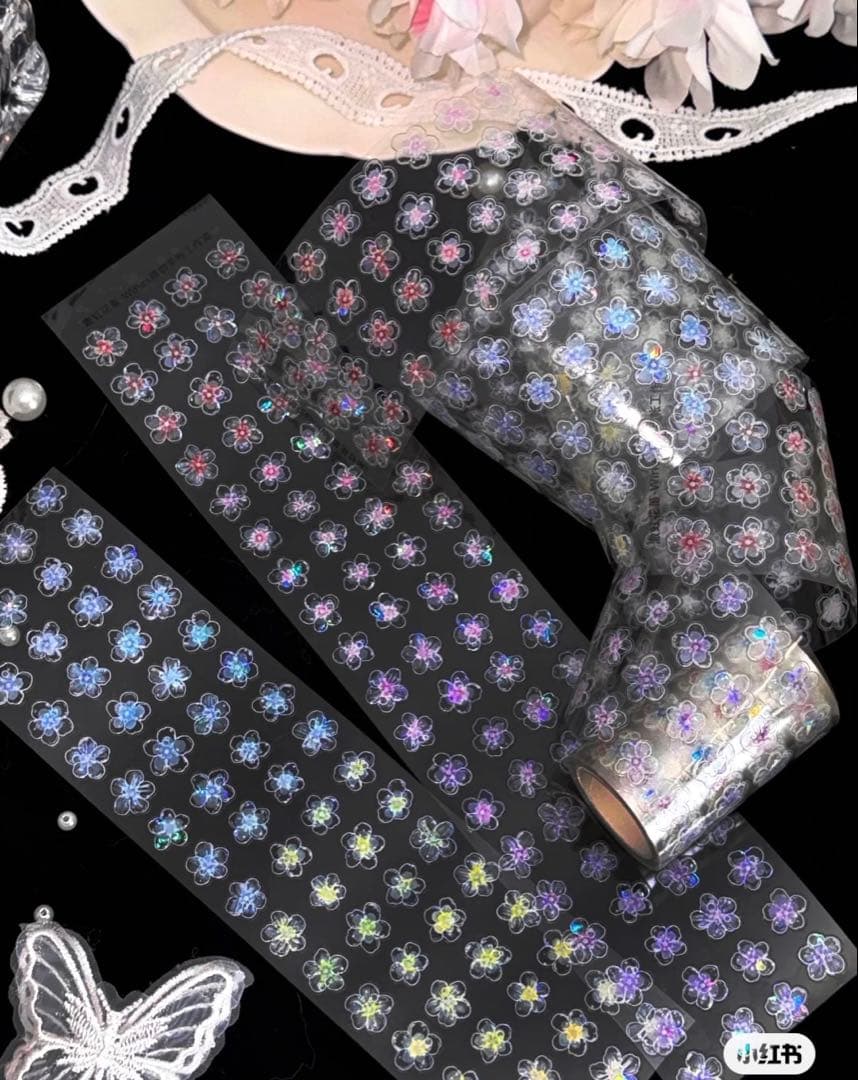 海外マスキングテープ巻売り 虹花菫 装飾マスキングテープ