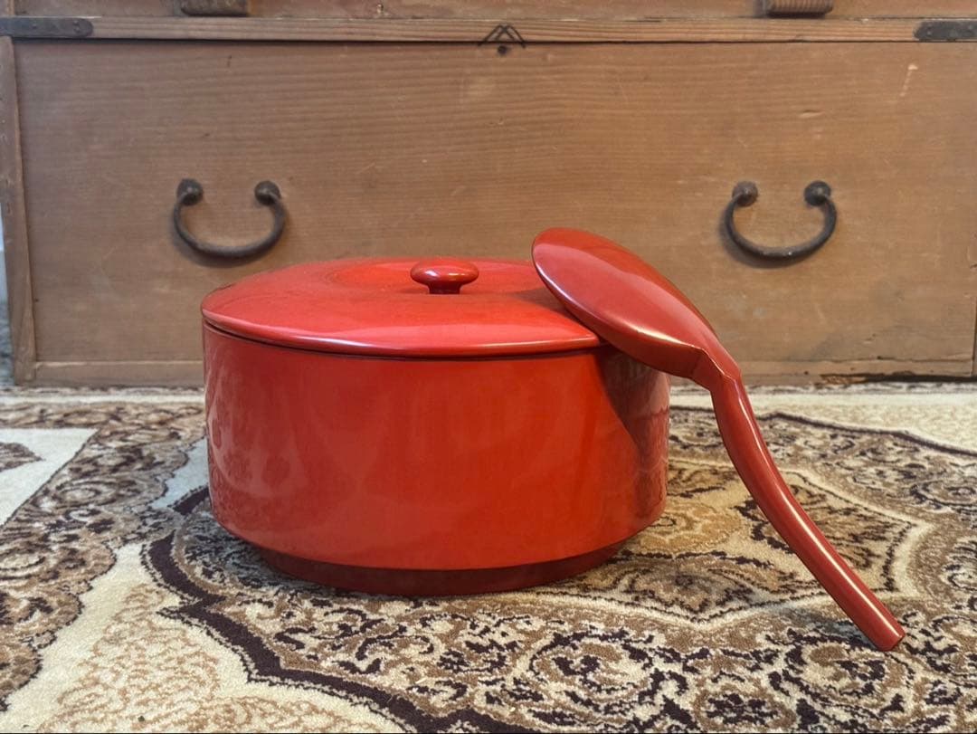 輪島塗 堅地 朱塗 懐石御膳一式 共箱