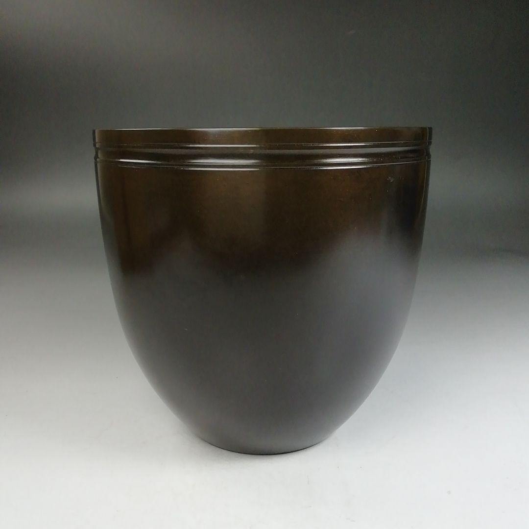 Ｗ１５７　建水　『唐銅　建水』『風炉師　黒瀬宗康 造』　共箱　茶道具