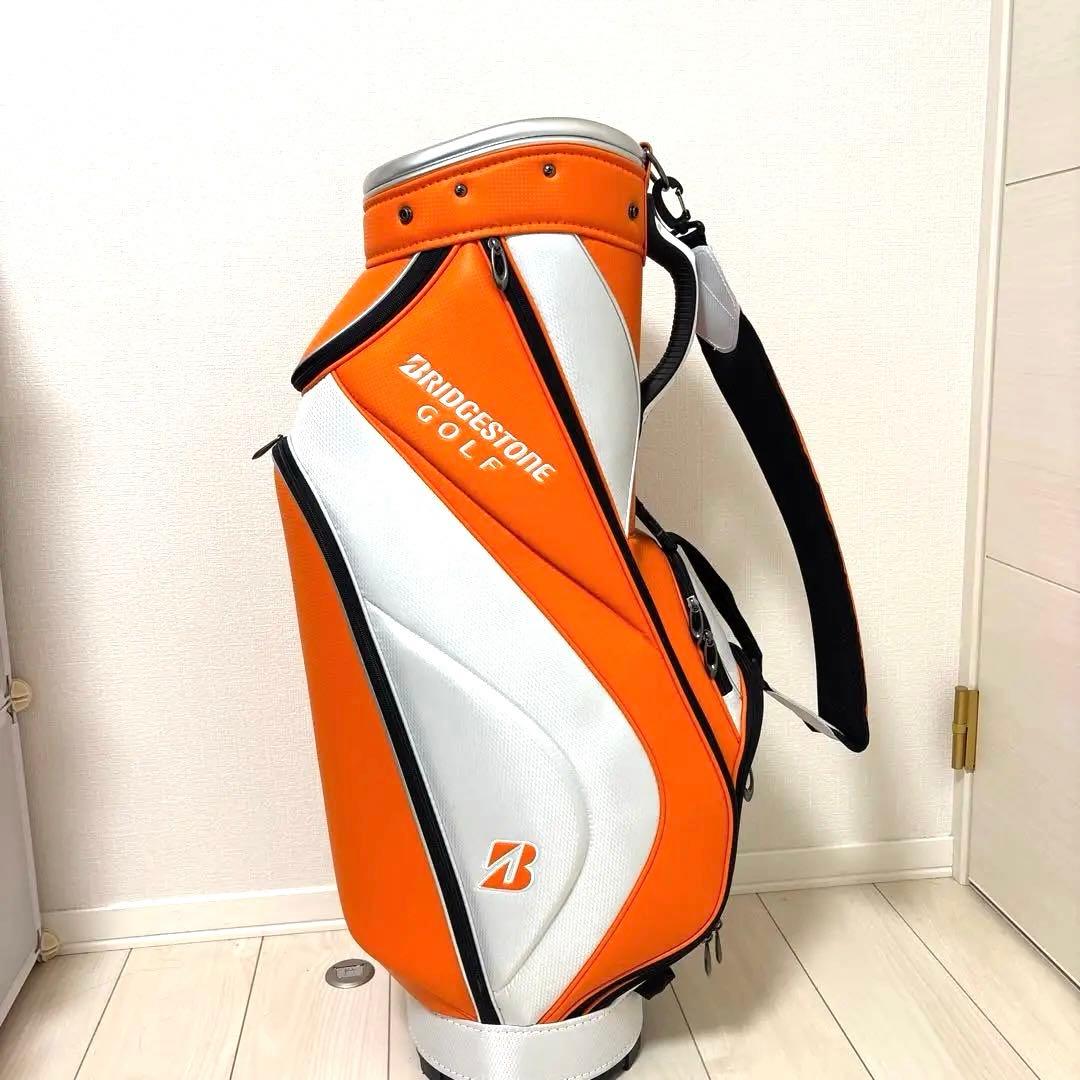 《極美品》BRIDGESTONE ゴルフバッグ オレンジ/ヘッドカバー付き　軽量