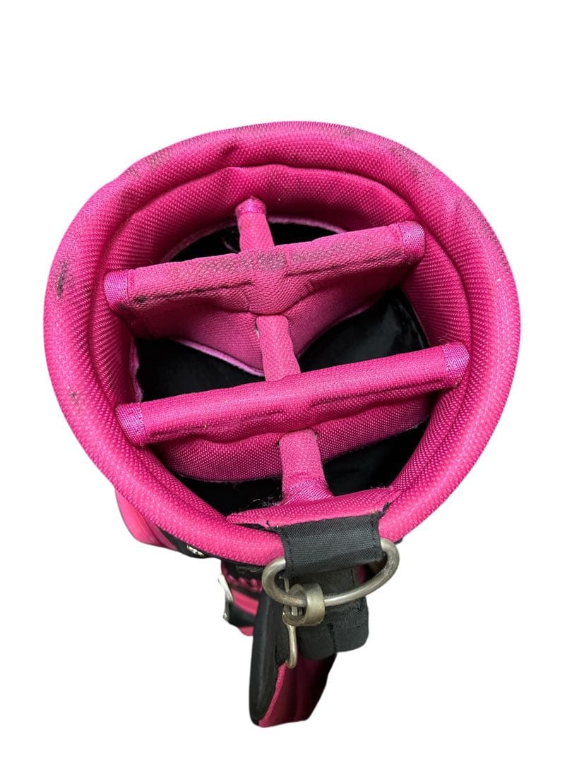 【良品】ルコック キャディバッグ ゴルフバッグ レディース ブラック ピンク